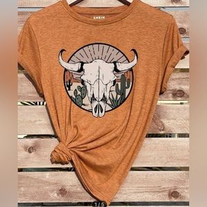 NWOT Shein cattle and cacti print tee boho size L